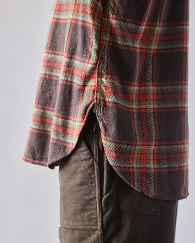 Engineered Garments Heavy Twill Work Shirt, Brown/Orange Big Plaid