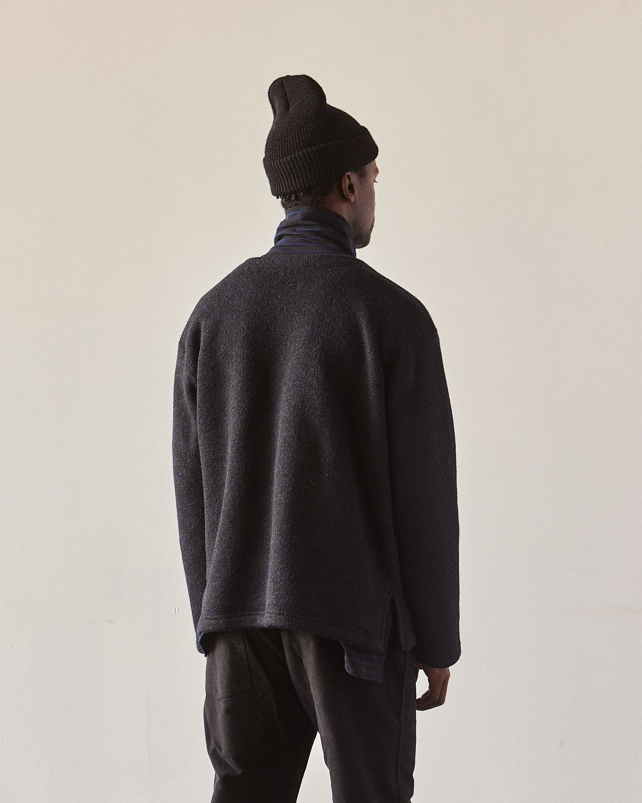 Engineered Garments Knit Cardigan Jacket, Navy/Black Glasswing