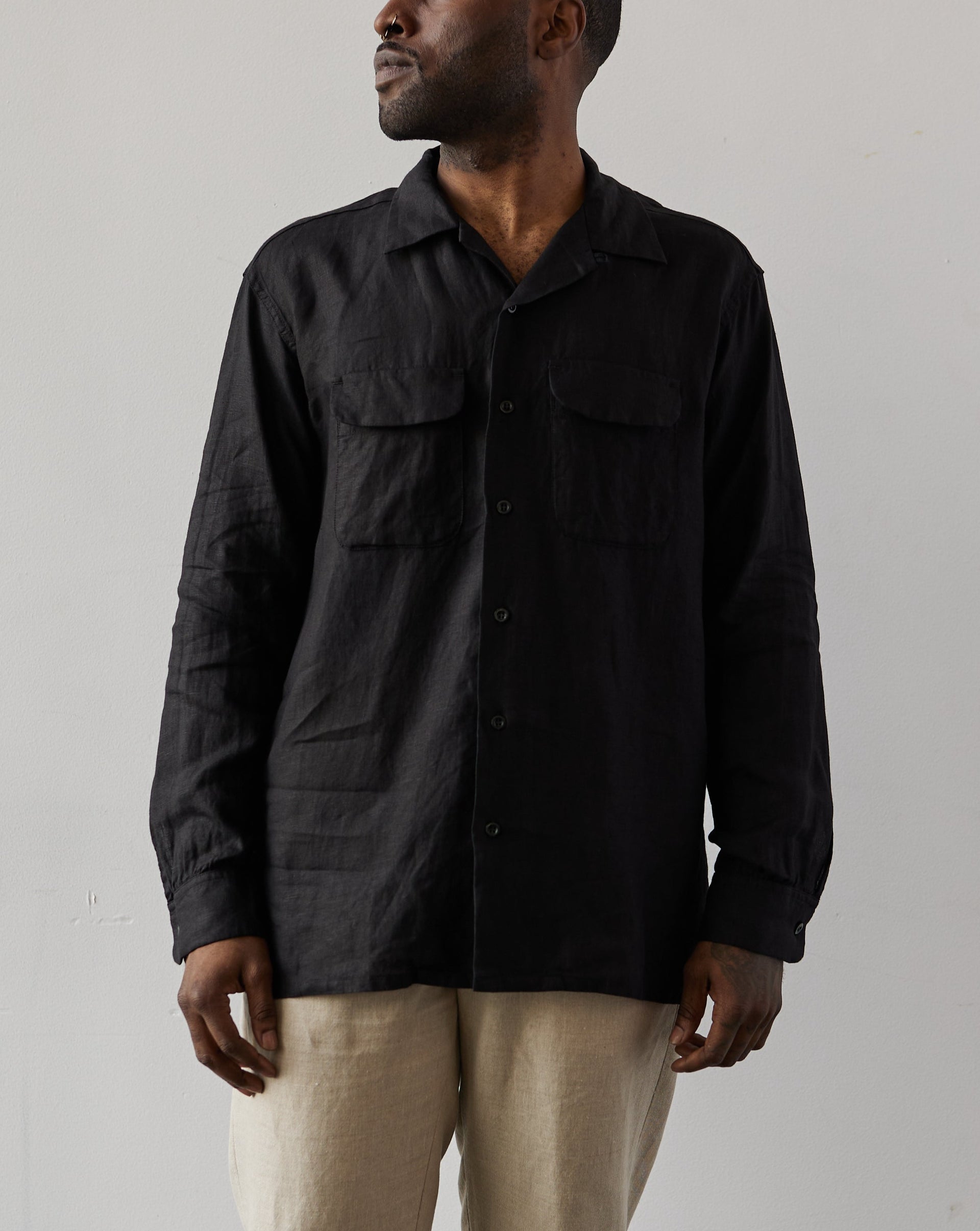 Engineered Garments Linen Classic Shirt, Black – Glasswing