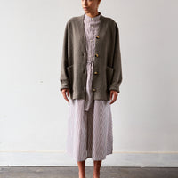 Engineered Garments No Sleeve Banded Collar Dress, Khaki