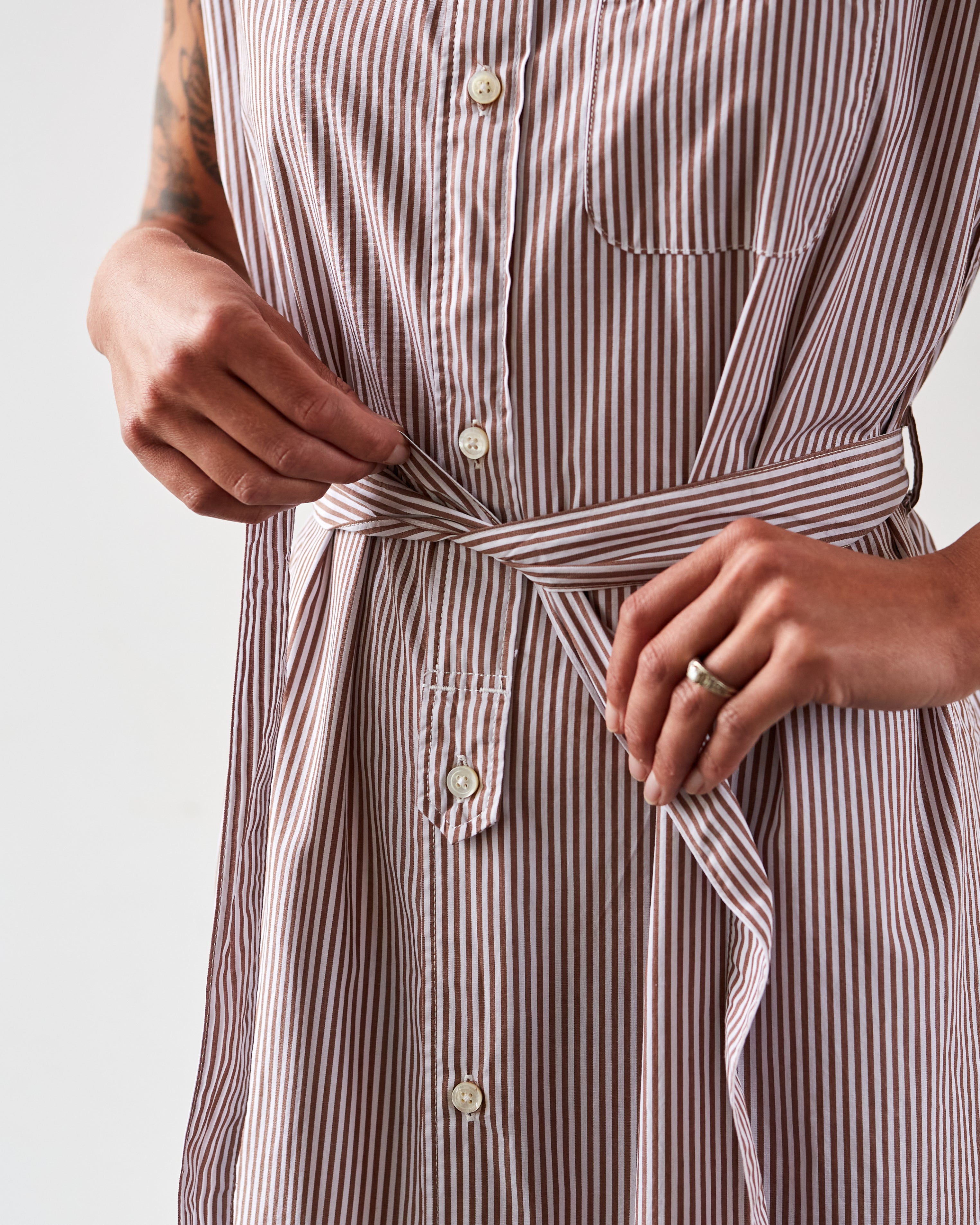 Engineered Garments｜DRESSES (Banded Collar Dress - Blac Engineered Garments Banded Collar Dress - W Department