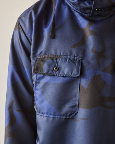 Engineered Garments Poly Cagoule Shirt, Navy Seagull Print