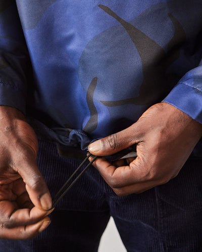 Engineered Garments Poly Cagoule Shirt, Navy Seagull Print