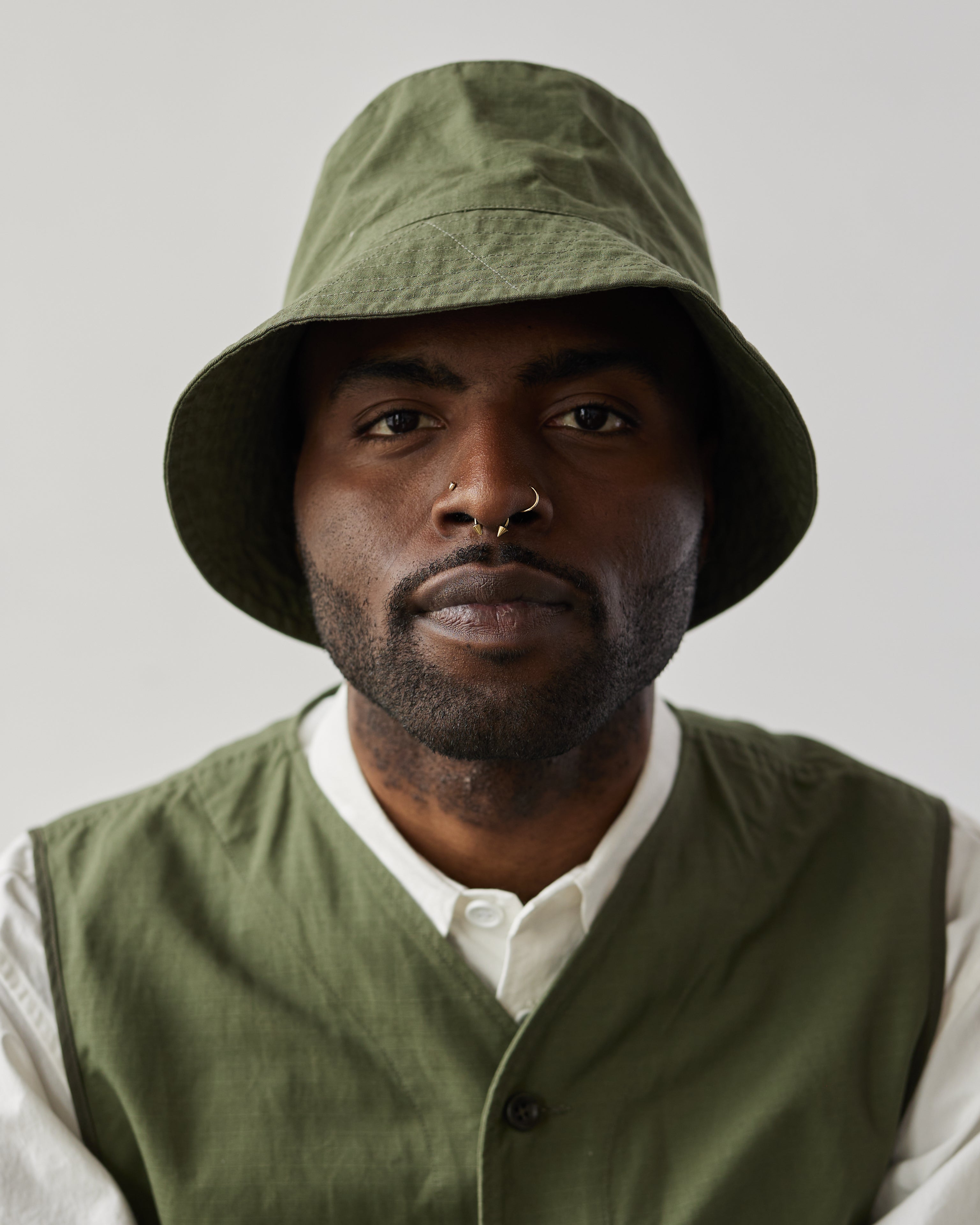 Engineered Garments Ripstop Bucket Hat, Olive | Glasswing