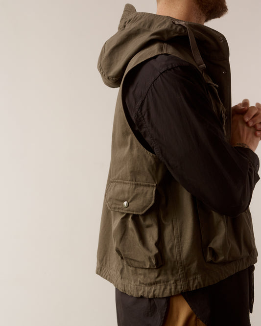 Engineered Garments Ripstop Field Vest, Olive