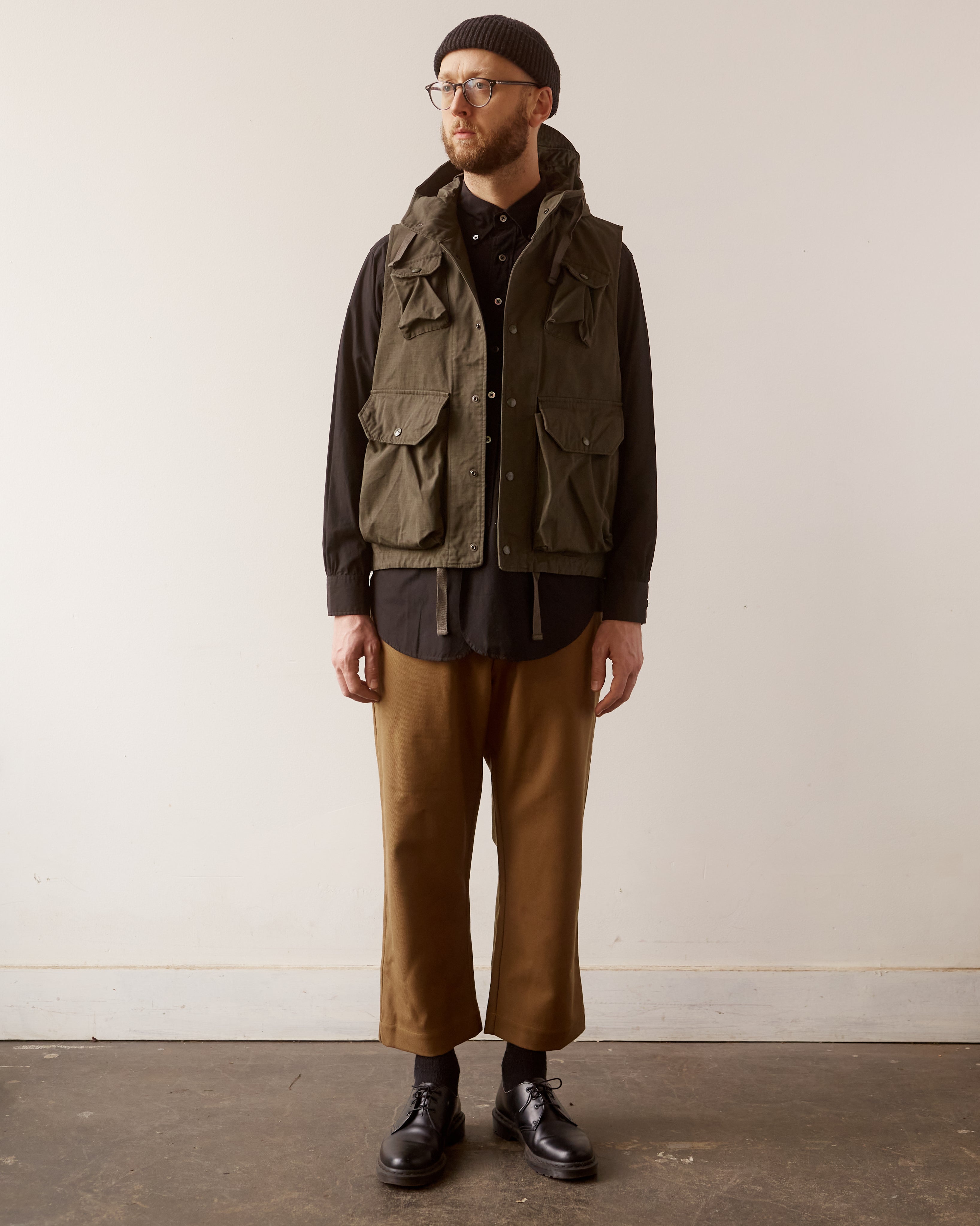 Engineered Garments Ripstop Field Vest, Olive – Glasswing