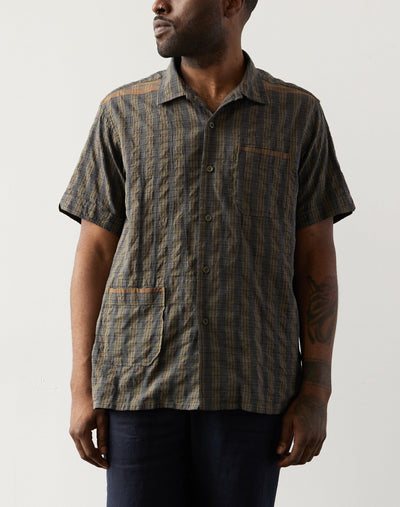 Engineered Garments Seersucker Camp Shirt, Olive