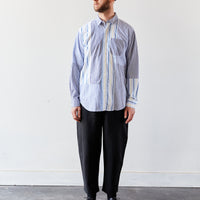 Engineered Garments Short Collar Shirt, Blue/White Stripe