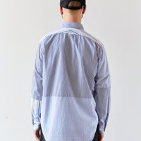 Engineered Garments Short Collar Shirt, Blue/White Stripe