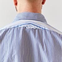 Engineered Garments Short Collar Shirt, Blue/White Stripe