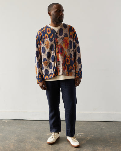 Engineered Garments Sunflower Knit Cardigan, Red/Navy