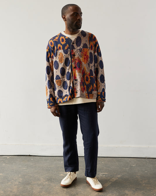 Engineered Garments Sunflower Knit Cardigan, Red/Navy