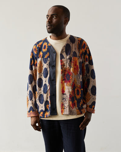 Engineered Garments Sunflower Knit Cardigan, Red/Navy