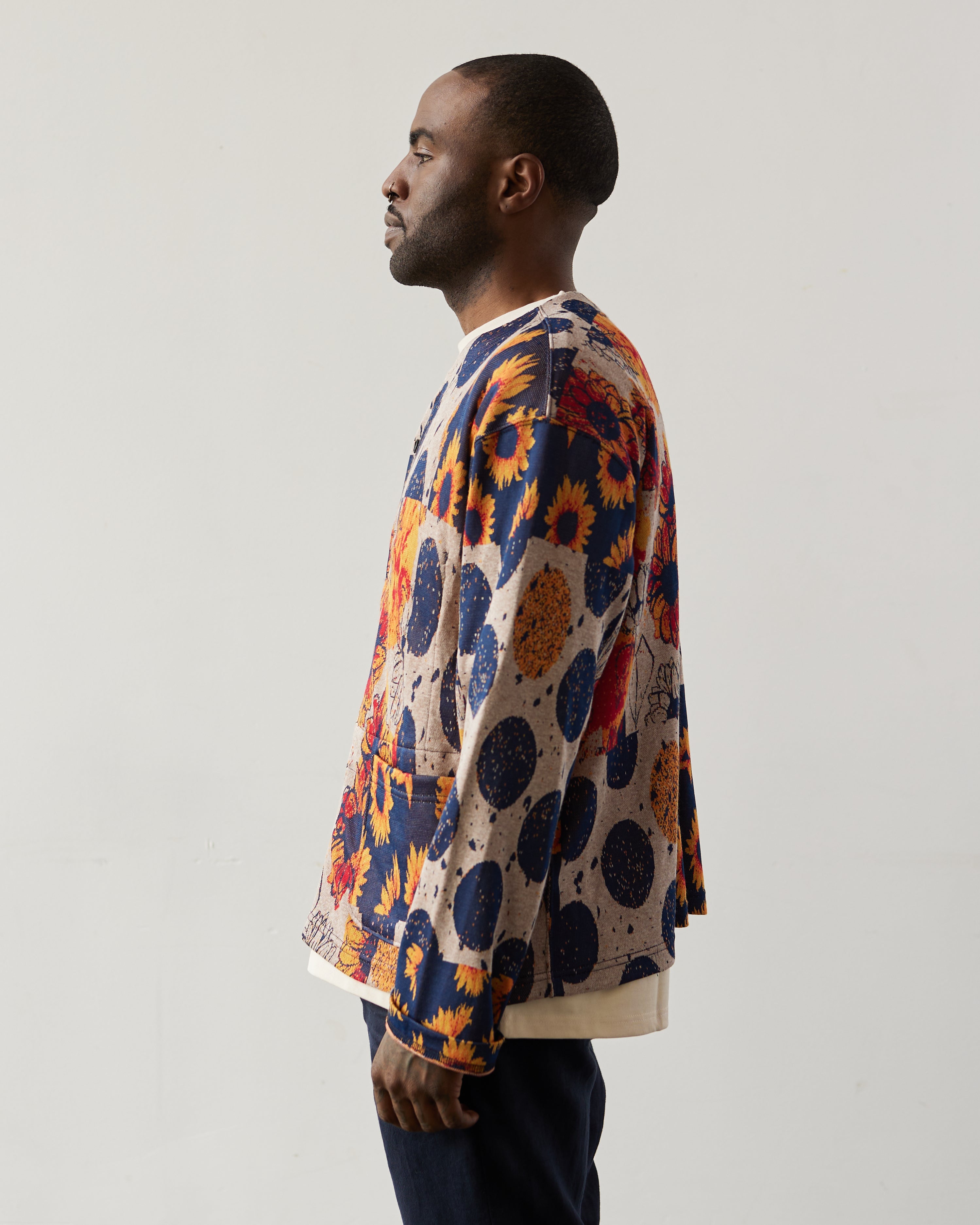 Engineered Garments Sunflower Knit Cardigan, Red/Navy – Glasswing