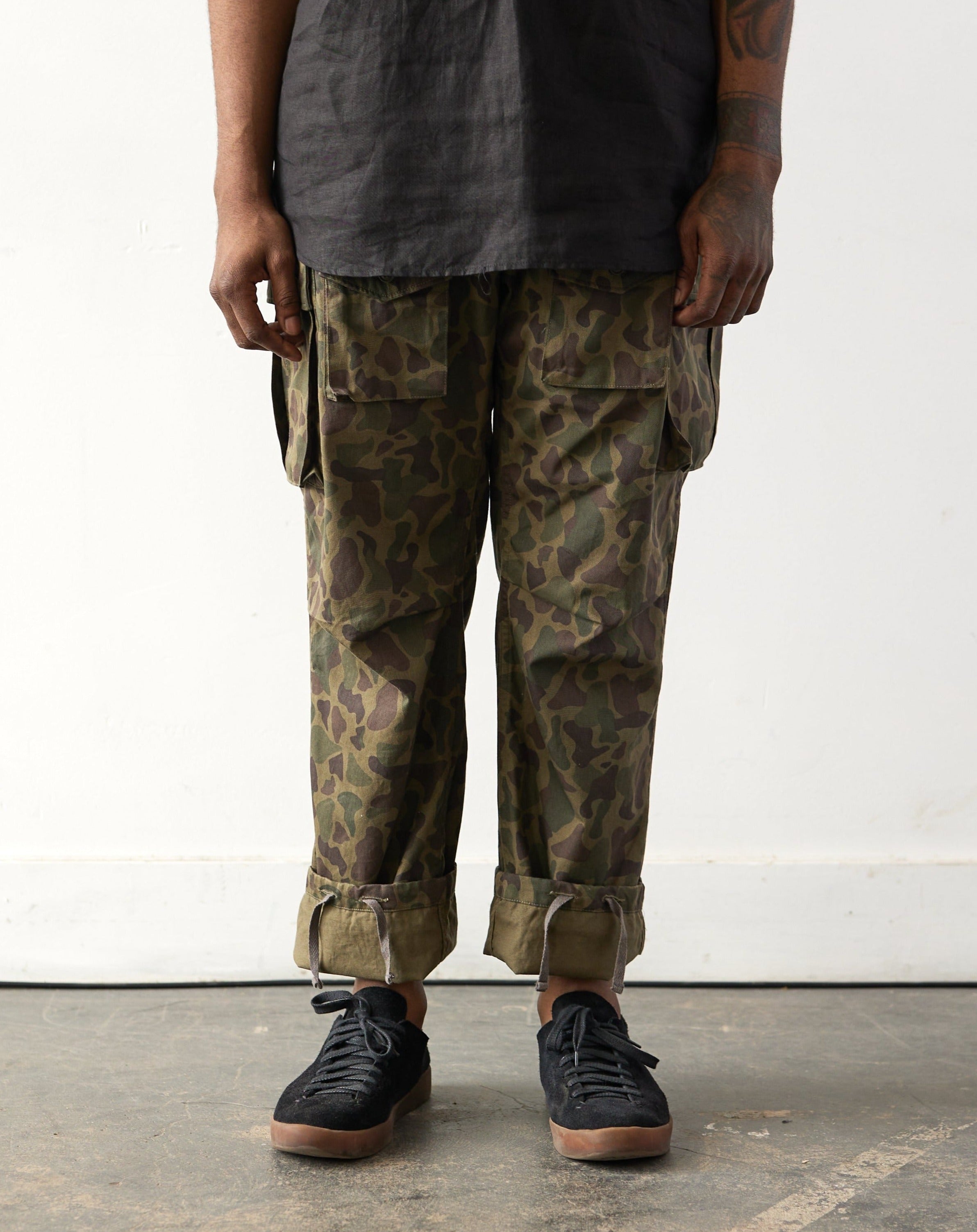 Engineered Garments Green Fatigue Trousers - Olive camo