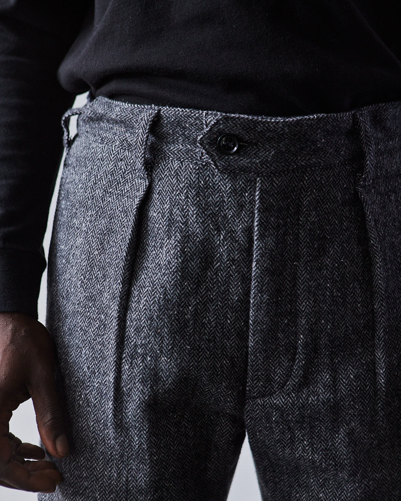 Engineered Garments Wool Carlyle Pant, Grey Herringbone | Glasswing