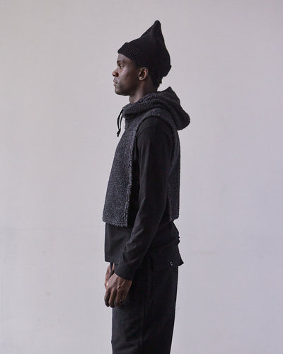 Engineered Garments Wool Hooded Interliner, Charcoal Shaggy Knit