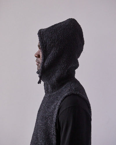 Engineered Garments Wool Hooded Interliner, Charcoal Shaggy Knit