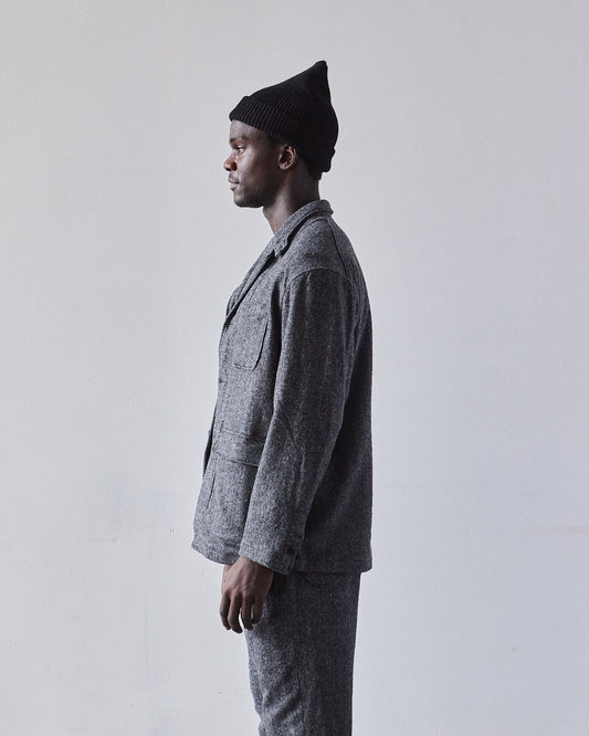 Engineered Garments Wool Loiter Jacket, Grey Herringbone