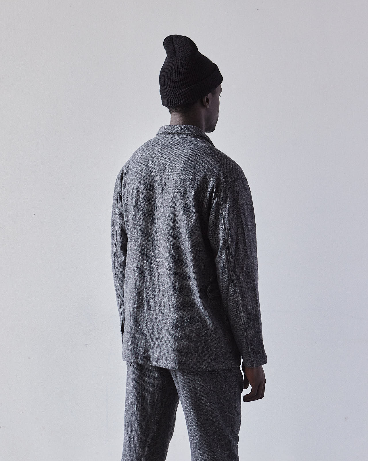 Engineered Garments Wool Loiter Jacket, Grey Herringbone | Glasswing