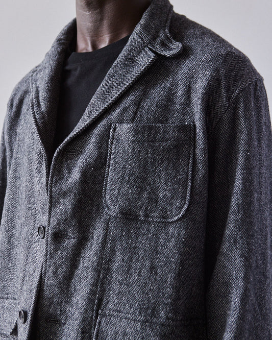 Engineered Garments Wool Loiter Jacket, Grey Herringbone