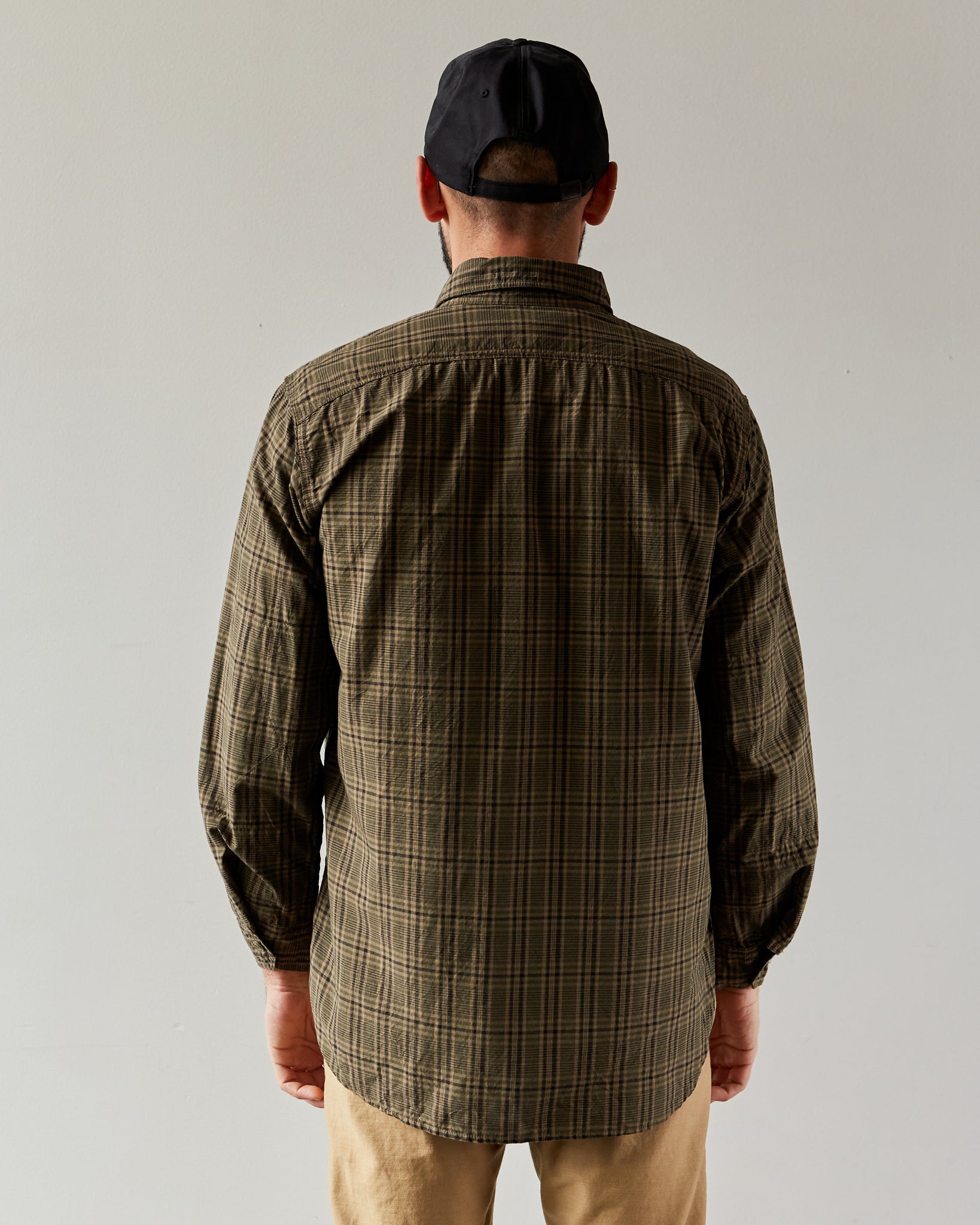Engineered Garments Work Shirt, Olive/Brown | Glasswing