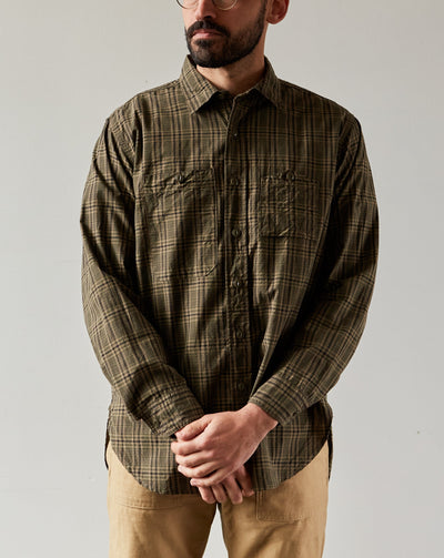 Engineered Garments Work Shirt, Olive/Brown