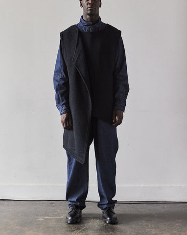 Engineered Garments Wrap Knit Vest, Navy/Black