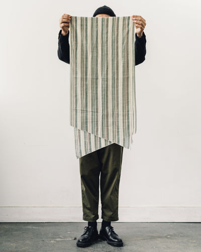 Engineered Garments Long Scarf, Green Stripe