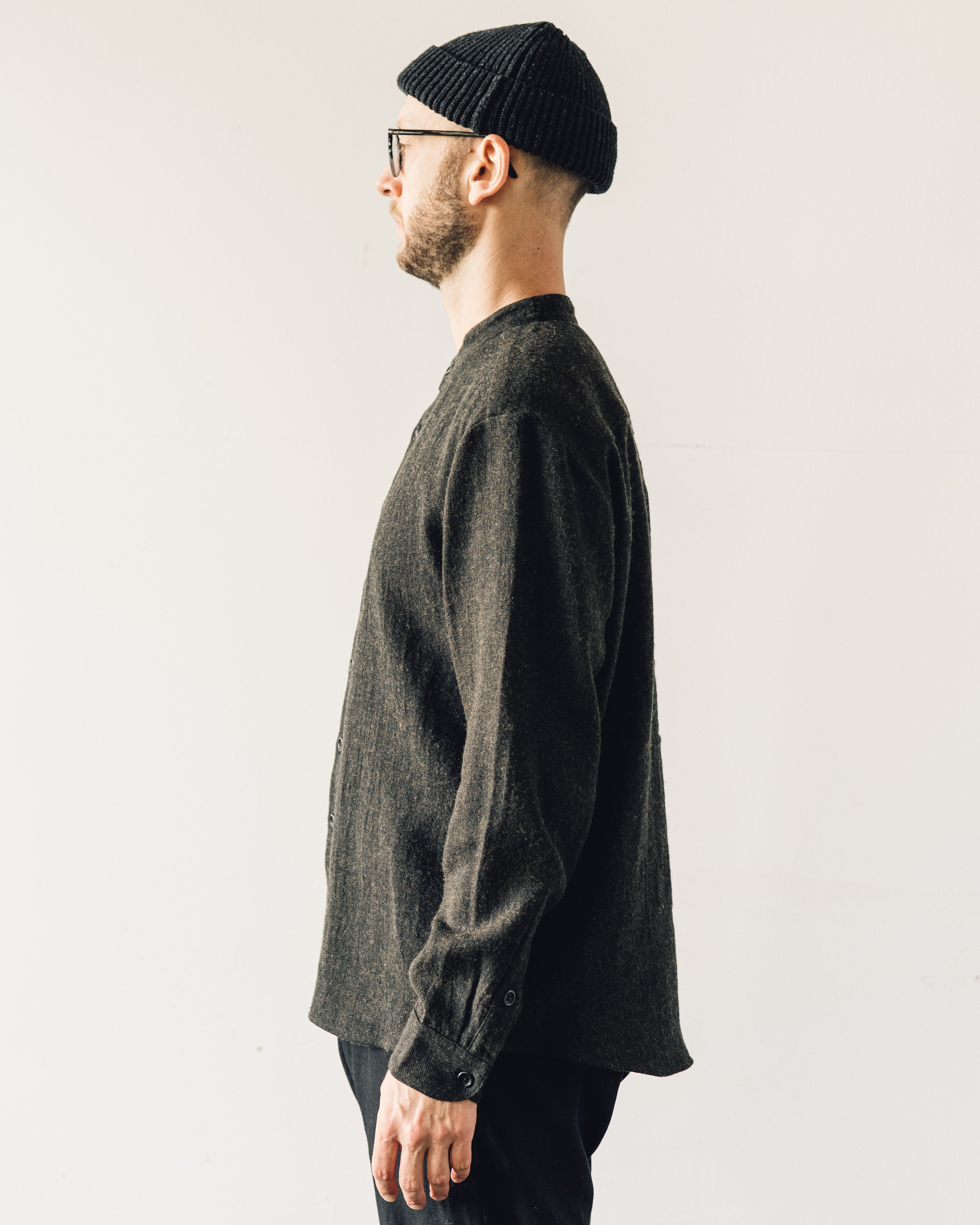 evan kinori シャツ Evan Kinori Big Shirt, Black/Charcoal – Glasswing