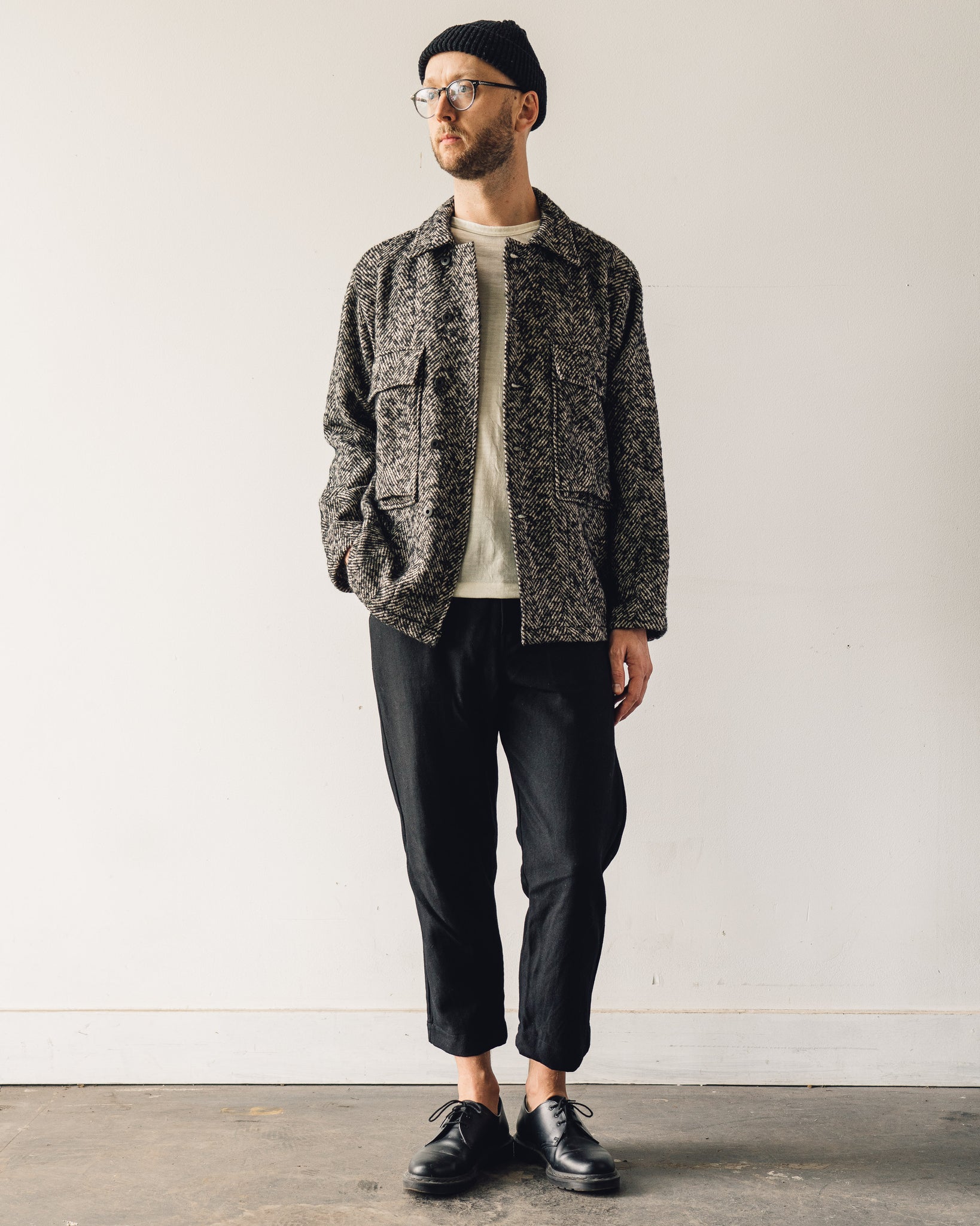 Evan Kinori Bellow Jacket, Wool Herringbone