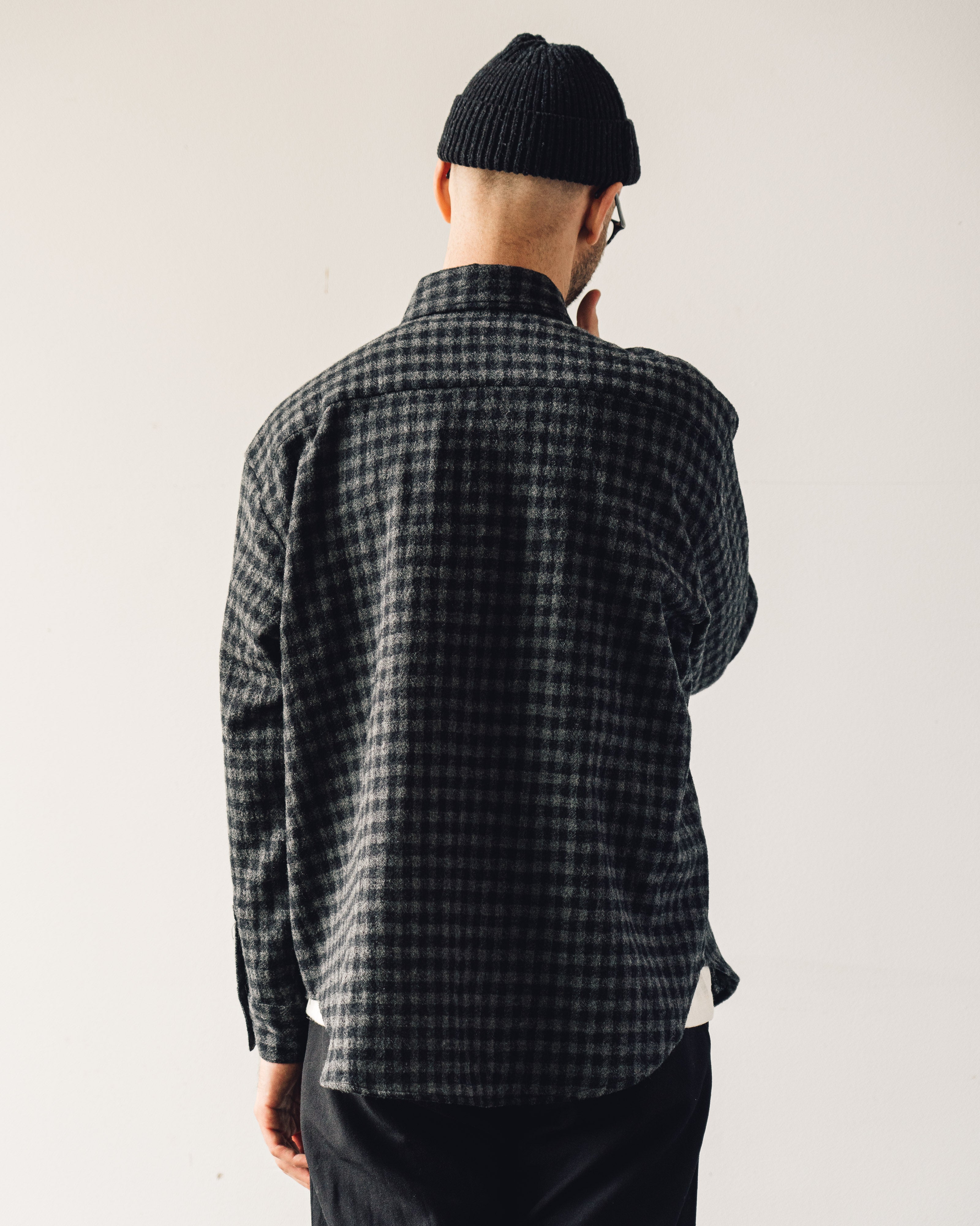 Evan Kinori Big Shirt, Black/Charcoal – Glasswing Evan Kinori Big Shirt, Black/Charcoal – Glasswing