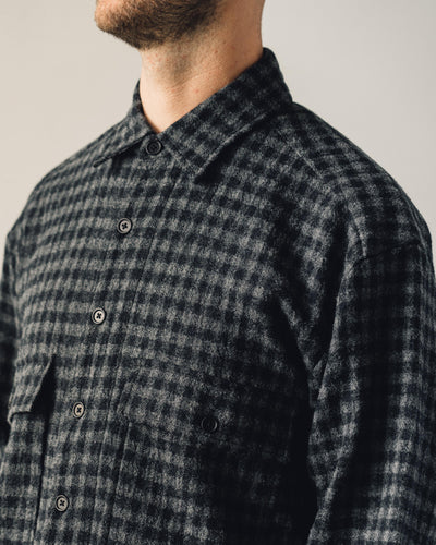 Evan Kinori Big Shirt, Black/Charcoal