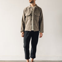 Evan Kinori Field Shirt, Brushed Wool Twill, Natural