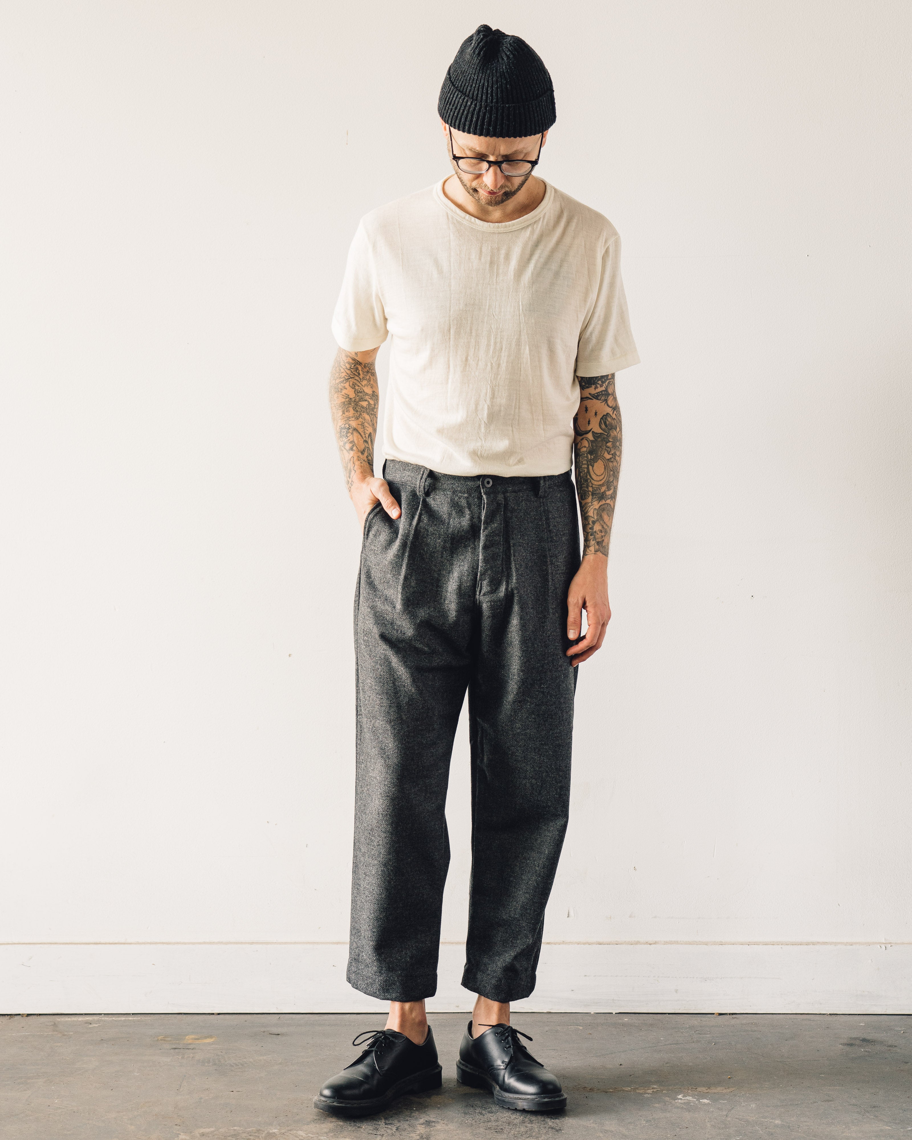 evan kinori 黒 pant 32 single pleat wool evan kinori 黒 pant 32 single pleat wool evan kinori 黒 pant