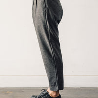 Evan Kinori Single Pleat Pant, Lambswool Charcoal