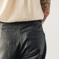 Evan Kinori Single Pleat Pant, Lambswool Charcoal