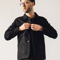 Evan Kinori Three Pocket Jacket, Black Moleskin