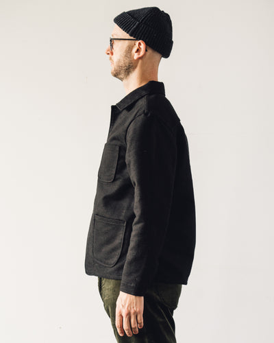 Evan Kinori Three Pocket Jacket, Black Moleskin