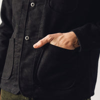 Evan Kinori Three Pocket Jacket, Black Moleskin