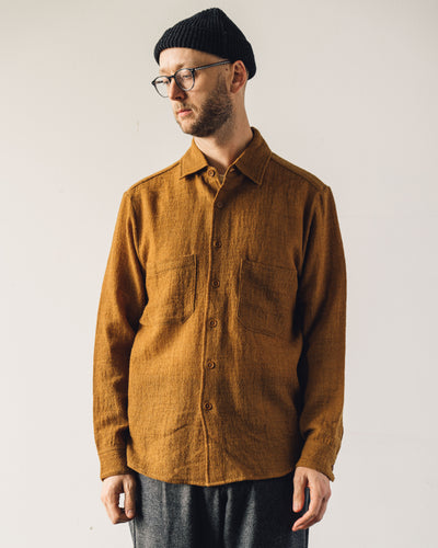 Evan Kinori Two Pocket Shirt, Mustard