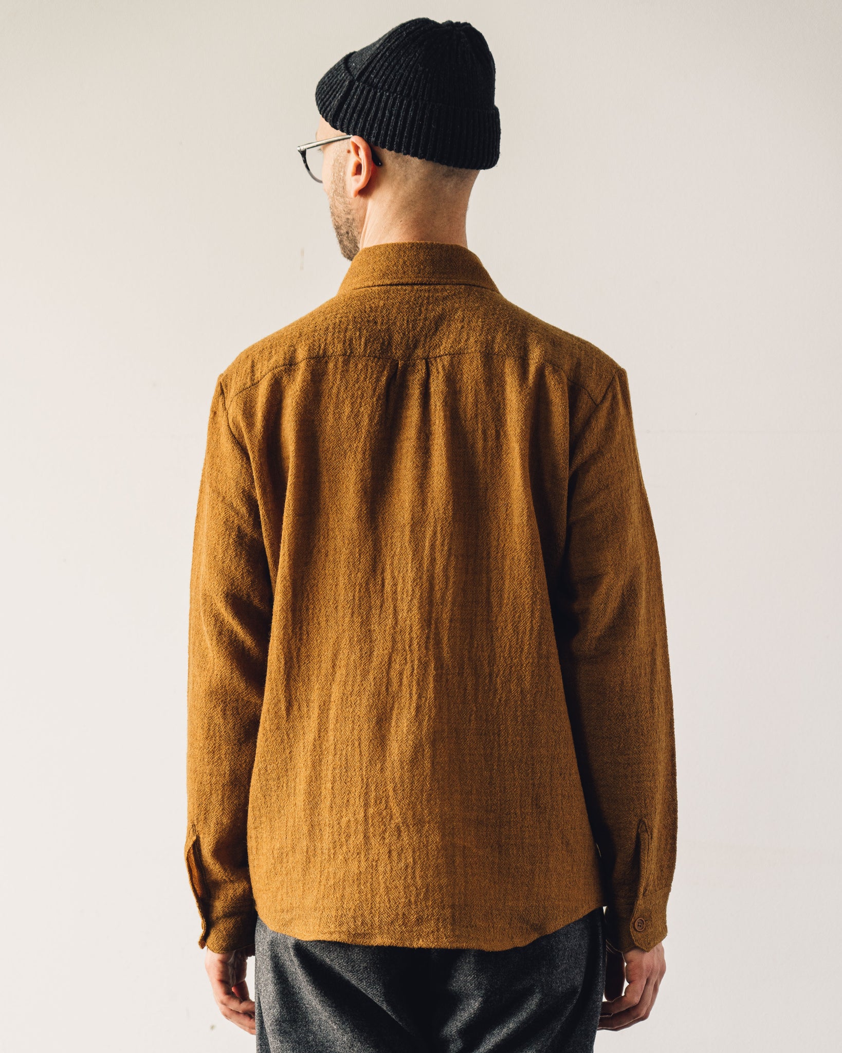 Evan Kinori Two Pocket Shirt, Mustard | Glasswing