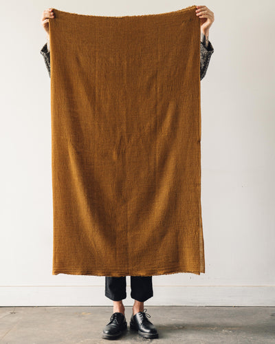 Evan Kinori Woven Scarf Wool Gauze, Mustard