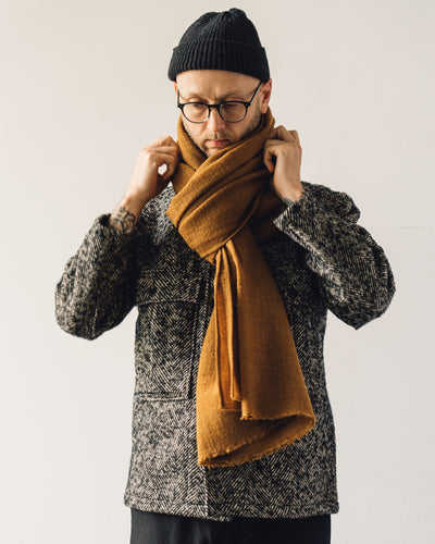 Evan Kinori Woven Scarf, Mustard