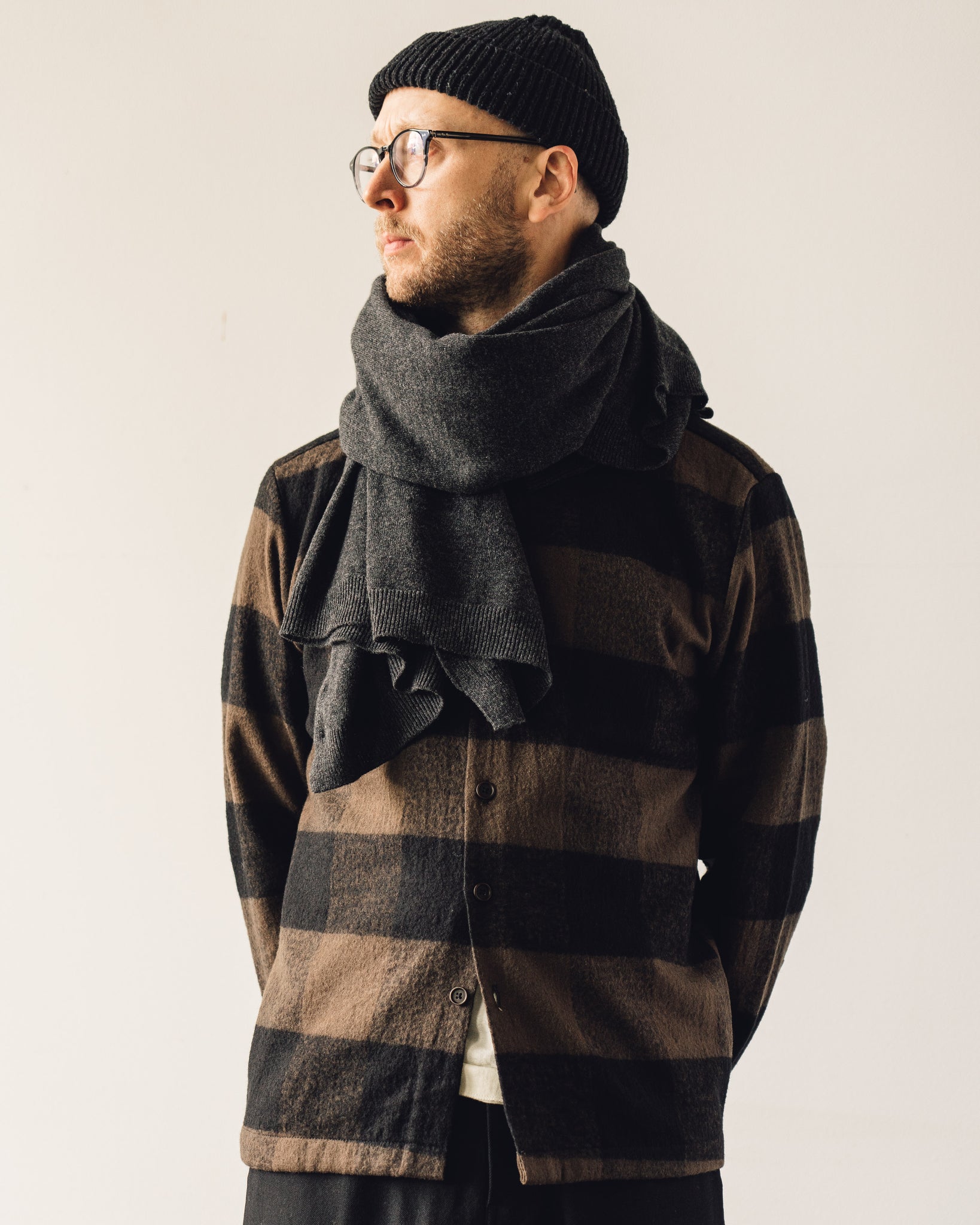 Evan Kinori Roll Neck Sweater, Brown Cashmere/Lambswool