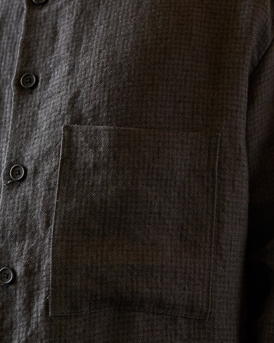 Evan Kinori Big Shirt II, Linen Houndstooth