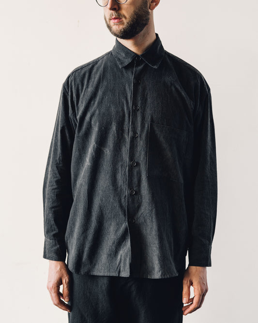 Evan Kinori Big Shirt II, Sumi Ink Overdye Black