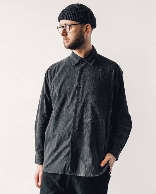 Evan Kinori Big Shirt II, Sumi Ink Overdye Black