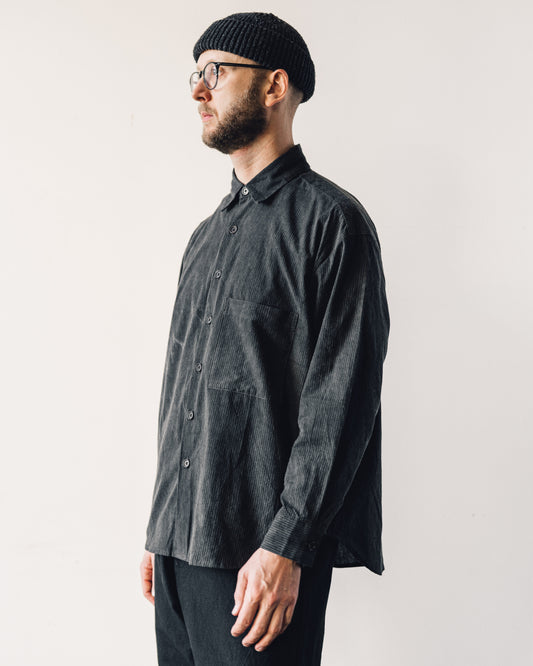 Evan Kinori Big Shirt II, Sumi Ink Overdye Black