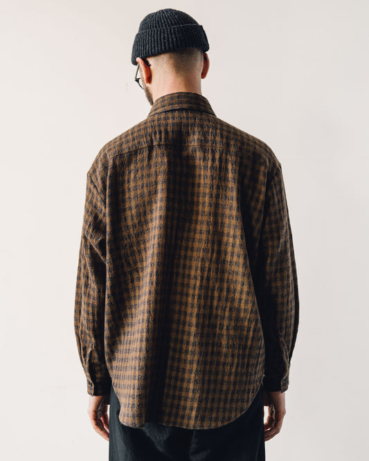 Evan Kinori Big Shirt, Brown/Ochre